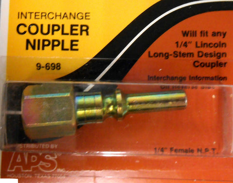 9-698 1/4" Lincoln Long-Stem Interchange Coupler Female A934N CP-28 61-551 9-853