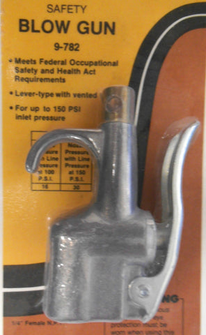 9-782 Safety Blow Gun Lever Type vented tip 150 psi 1/4" female NPT FREE SHIP