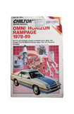 Chilton Book Repair Manual 6845 1978-1989 Omni Horizon Rampage Free Shipping