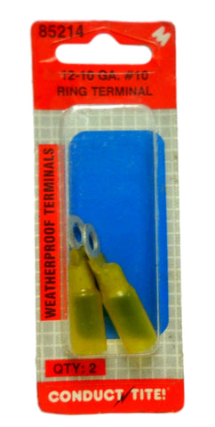 Conduct Tite! 85214 Waterproof Ring Terminals 12-10 GA. #10 Qty 2
