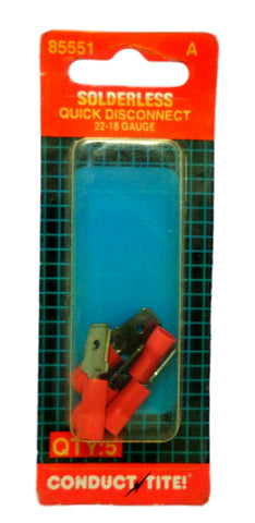 Conduct Tite! 85551 Solderless Quick Disconnect 22-18 GA Qty 5