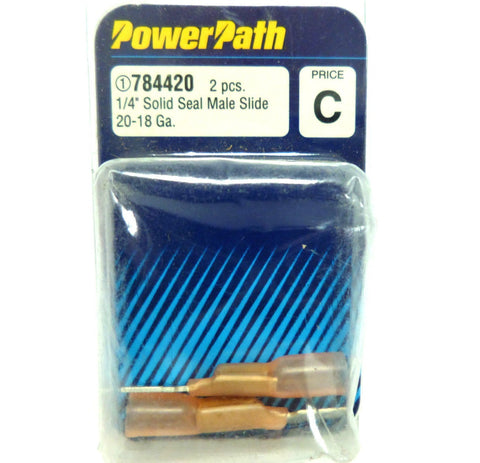 PowerPath 784420 1/4" Solid Seal Male Slide 20-18 Gauge 2 Pieces