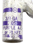 Negative Purple Battery Terminal Flag 3/0 Gauge 3 GA w/o Bolt A-C or 70 HEX NEG