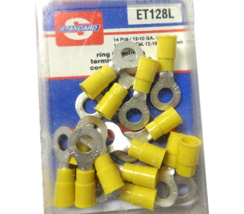 Standard Automotive ET128L Ring Terminals 14 pcs 12-10 ga 1/4" Stud Brand New