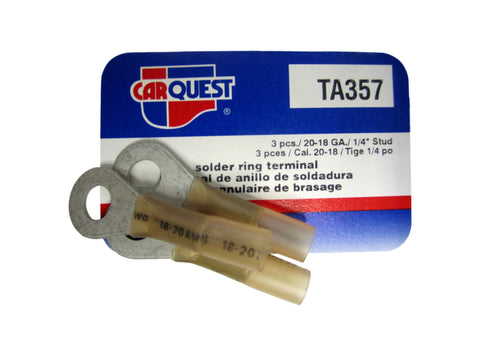Carquest TA357 TA 357 20-18 Gauge 1/4" Stud Solder Ring Terminals Brand New!