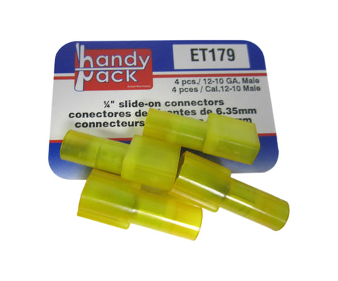 Standard Handy Pack ET179 12-10 Gauge 1/4" Slide on Connectors 4 Pcs. New!