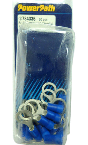 PowerPath 784336 5/16" Screw Ring Terminal 16-14 Gauge 20 Pieces
