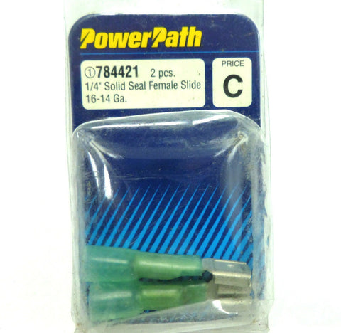 PowerPath 784421 (2) Pieces 1/4" Solid Seal Female Slide 16-14 Gauge