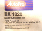 Autopro RA 1322 RA1322 Manifold Gasket Set