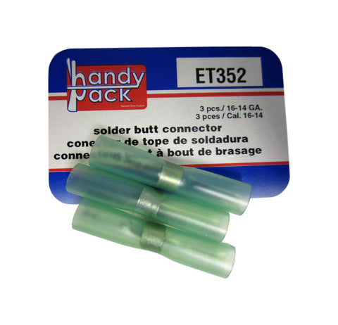 Standard Handy Pack ET352 16-14 Gauge Solder Butt Connectors 3 Pcs. New!