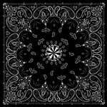 Balboa B001 Bandanna 100% Cotton Black Paisley Premium - 22 X 22 Inch