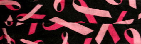 Balboa DBC01 100% Cotton Pink Ribbon Cooldanna - Black