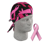 Balboa ZBC02 100% Cotton Pink Ribbon Flydanna - Black