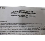 Tomco 5591A Chrysler 2.2L Engines Fuel Injection Carburetion Repair Kit
