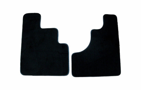 Universal Carpeted Floor Mats 2 Front LH and RH Black Plush Carpet