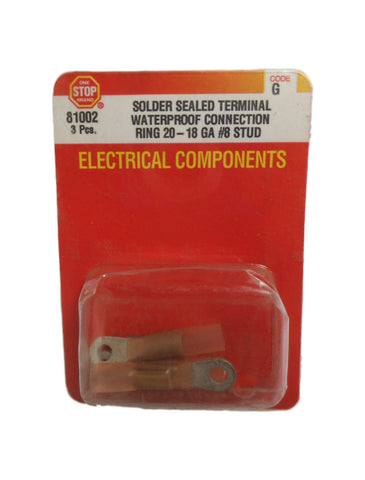 One Stop Brand 81002 Solder Sealed Terminal Waterproof Connection #8 Stud