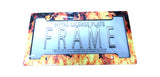 Metal License Plate Frame Flames Fire Inferno Biker Rocker Hardcore Standard Fit