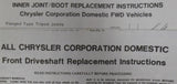 Federal Mogul TRW 224194 CV Joint Boot-Inboard CV Boot BRAND NEW!!!