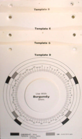 Shim Templates B-G For Use With White Gray Burgundy Black GM Toyota Honda Audi