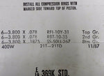 Sealed Power E-369K Engine Piston Ring Set E369K GM Buick Brand New!