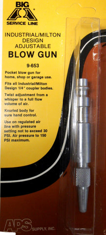 Blow Gun 9-653 Upto 150 psi 1/4" Industrial Milton Adjustable