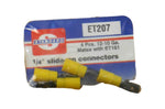 4 Pcs. Standard 1/4" Slide-On Connectors ET207 12-10 Ga. New!