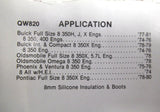Wells QW820 Spark Plug Wire Set GM 8 cylinder 8mm Pontiac Buick 1974-1980 NEW