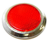 Sate-Lite #12 Plastic Stick-On Reflector Lens Red, Chrome/Red