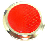 Sate-Lite #12 Plastic Stick-On Reflector Lens Red, Chrome/Red