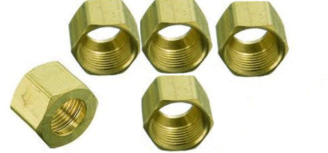 Big Service Line 3-16140 Brass Compression Nut 1/4" Lot Of 5 Pcs