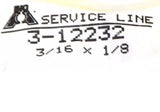 Big A Service Line 3-12232 Brass 90 deg Elbow Fuel Fitting, 3/16" x 1/8"