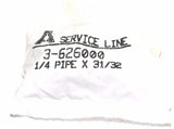 Big A 3-626000 Brass Pipe Nipple Fittings 1/4 Pipe x 31/32 Lot Of 5 Pcs