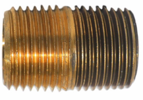 Big A Service Line 3-21280 Brass Close Nipple Fitting Male Thread Size: 1/2"