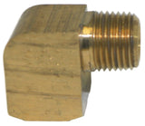 Big A Service Line 3-21620 90 deg 1/8" x 1/8" Brass Street Elbow, MNPT x FNPT