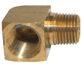 Big A Service Line 3-21620 90 deg 1/8" x 1/8" Brass Street Elbow, MNPT x FNPT