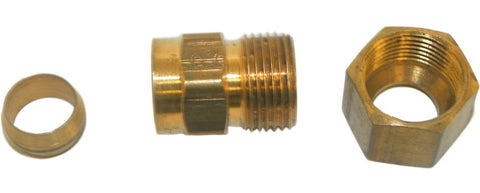 Big A Service Line 3-166620 Brass Pipe, Male Adapter Fitting 3/8" x 1/8"