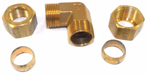 Big A Service Line 3-165900 Brass Pipe, 90 deg Street Elbow Fitting 5/8" x 5/8"