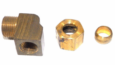 Big A Service Line 3-170520 Brass Pipe, 90 deg Street Elbow Fitting 5/16" x 1/8"