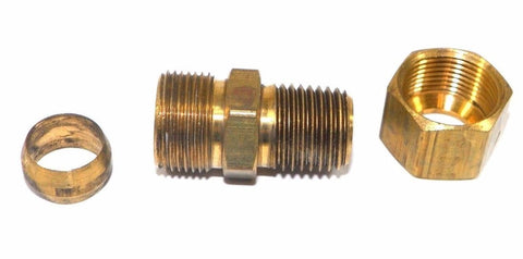 Big A Service Line 3-168740 Brass Pipe, Reduction Male Connector 7/16" x 1/4"