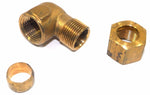 Big A Service Line 3-170860 Brass Pipe, 90 deg Street Elbow Fitting 1/2" x 3/8"