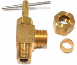 Big A Service Line 3-50252 Brass Pipe, Angle Needle Valve 5/16" x 1/8"