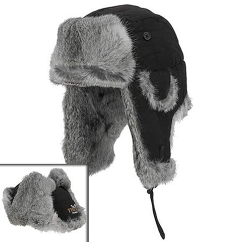 Yukon HG603 Taslan Alaskan Hat - Black with Gray Fur X-Large