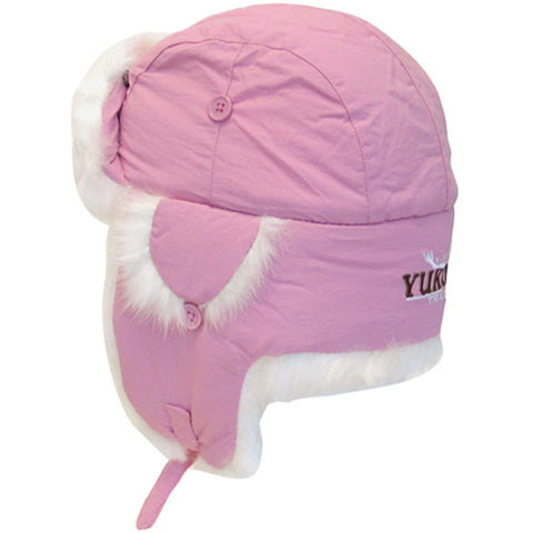 Yukon HG669 Taslan Alaskan Hat - Pink with White Fur Large